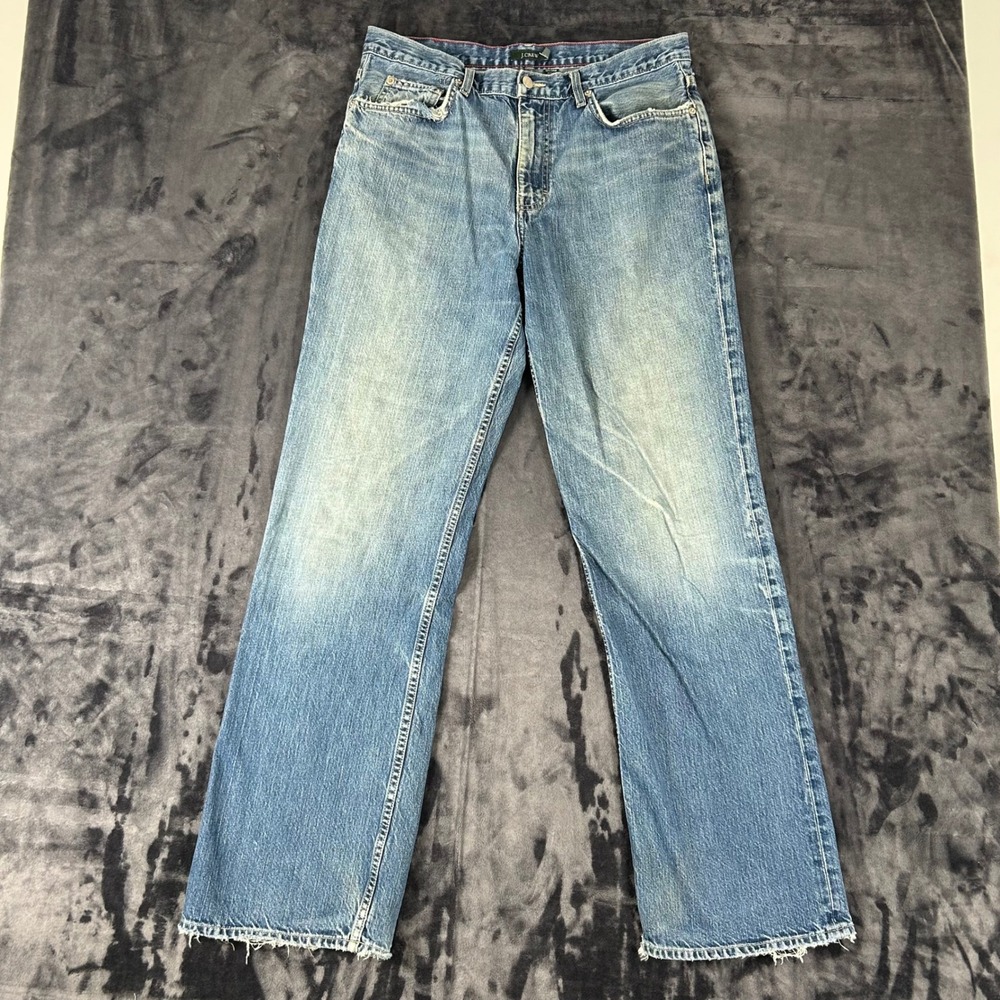 J.Crew Jeans Mens 34x34 Blue Boot Cut Denim Made in USA Vintage Wash